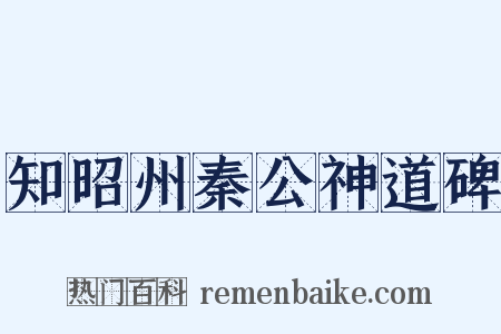 知昭州秦公神道碑是什么意思的图片